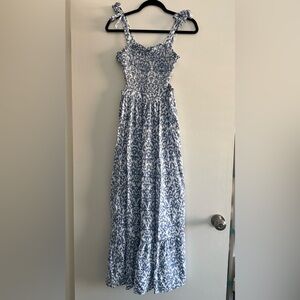 Elegant Blue and White Women's Dress